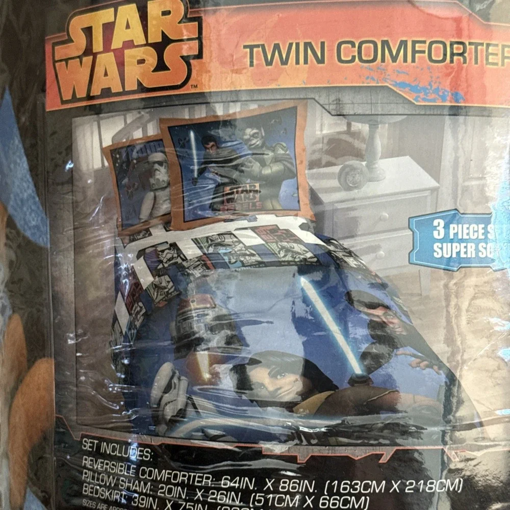 Star Wars Disney Rebels 3-Piece Twin Comforter Set – Super Soft – NEW